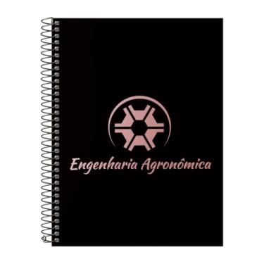 Imagem de Caderno Universitário Espiral 20 Matérias Profissões Engenharia Agronômica (Preto e Rosê)