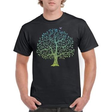 Imagem de BAFlo Camisetas masculinas e femininas com estampa de árvore da vida, Preto, 3G