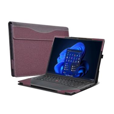 Imagem de Capa para Lenovo ThinkPad E14 Gen 5 |Yoga Slim 7 Pro 14IHU5| para Samsung Galaxy Book 3 Pro NP940XFG 35.6 cm Book 3 [Não Outros Modelos] Capa Protetora PU (14-Vermelho Vinho)