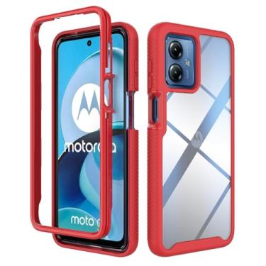 Imagem de Kukoufey Capa compatível com Motorola Moto G14, capa protetora antiqueda e absorção de choque compatível com Motorola Moto G14 XT2341-2 XT2341-3 XT2341-4 capa vermelha