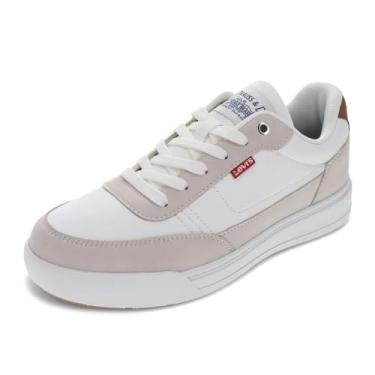 Imagem de Levi's Tênis masculino Aden, Branco/Natural, 41