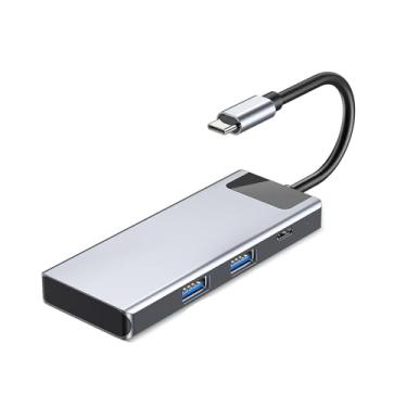 Imagem de Adaptador USB C para HDMI, hub USB_C para HDMI 4K com PD de 100 W e conversor AV digital multiporta USB 3.0 para MacBook, iPhone 15, tablets, iPad Pro/Air, Switch e mais dispositivos USB-C (USB_C +