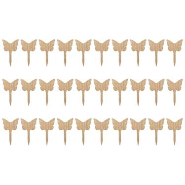 Imagem de Etiquetas de plantas de 30 unidades, marcador de plantas de jardim tipo T, etiquetas de sinalização de madeira, flores de jardim ecológicas em vasos para sementes em vasos, ervas,