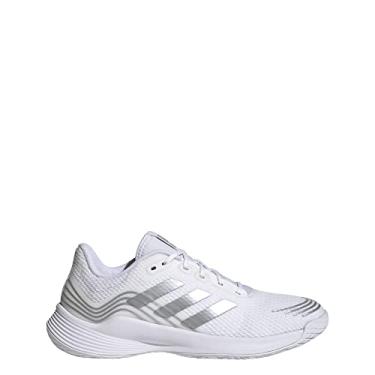 Imagem de adidas Tênis de Voleibol Novaflight Feminino, Branco/Prata Metálico/Branco, 8.5