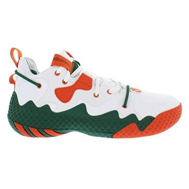 Imagem de adidas T nis de basquete unissex Harden Vol. 6, Branco/Verde/Laranja-Branco, 12.5 Women/11 Men