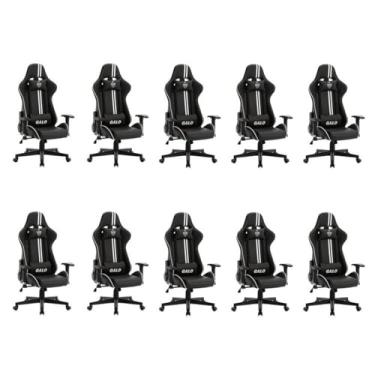 Imagem de Kit 10 Cadeiras Gamer Atlético Mineiro Cam 3318 Espresso Móveis Preto
