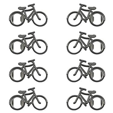 Imagem de Lanebudd Abridor de garrafa de bicicleta novidade em forma de bicicleta abridor de garrafa de cerveja de metal chaveiro 8 peças