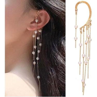 Imagem de Brincos Borboleta Zircão Strass 1 Unid Clipes K-pop Ear Cuff - anjo da