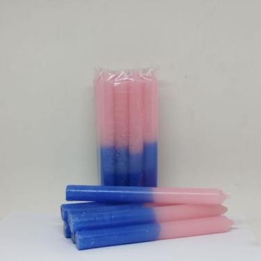 Imagem de Maço de Vela Rosa e Azul - 8 un - 18 cm - 7 FOLHAS