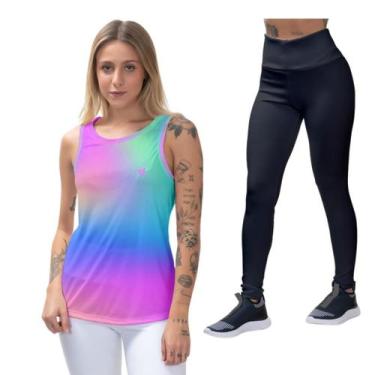 Imagem de Kit Camiseta Regata Feminina Fitness Esporte Confortável de Malhar - E