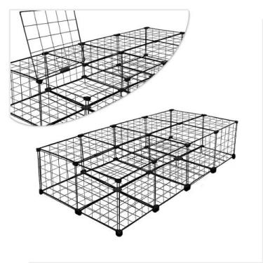 Imagem de Cercado Porquinho Da ÍNdia 2 Em 1 Abertura Teto 60x120x30 Cm Preto Com