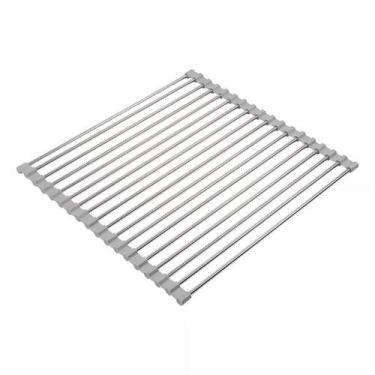 Imagem de Escorredor Esteira Cozinha Para Pia Multiuso Dobrável Silicone 37cm - 