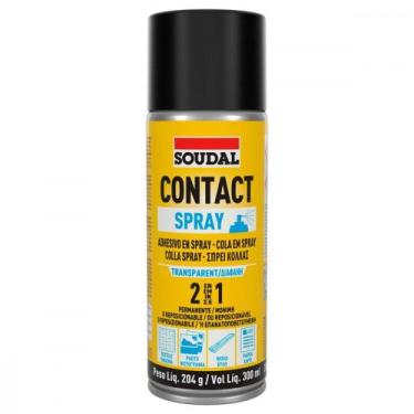 Imagem de Cola De Contato Spray Soudal Transparente 2 Em 1 - 300Ml