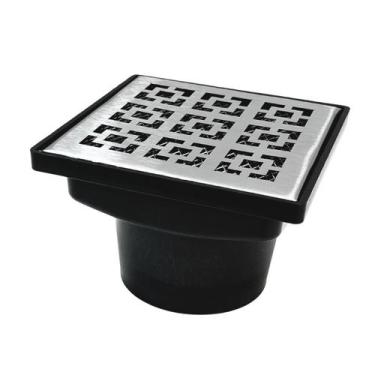 Imagem de Ralo Quintal 15x15 Inox Dubai com Tela Saída Baixa 100 - Ficone & Reis