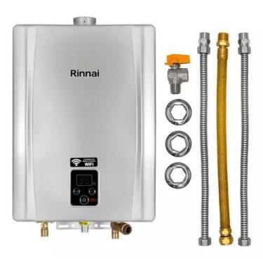 Imagem de Aquecedor de Água a Gás Rinnai E21 FEH 21 Litros Prata Gás GN + Kit Li