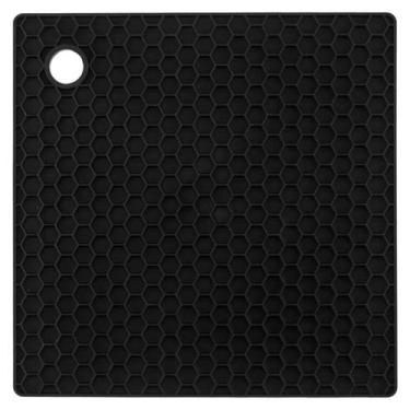 Imagem de Descanso de Panela Silicone Quadrado Preto Weck 4 Unidades