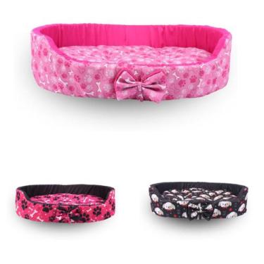 Imagem de Colchonete Caminha Oval Para Pet Médio Porte 60cm x 50cm  Rosa Claro I