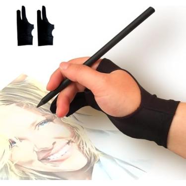 Imagem de kit 2 Luvas de desenho melhor do mundo, extra confort com Palm Rejeiction, Anti Suor, Luva para Desenho em Tablet iPad Telas Capacitativas mesa digitalizadora tablet gráfico