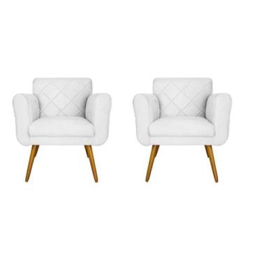 Imagem de Combo 02 Poltronas Estofadas Decorativas Para Quarto Closet Isabella S