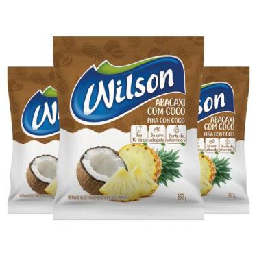 Imagem de Kit 3un de Suco Em Pó Refresco Sabor Natural Abacaxi e Coco 350G Rende