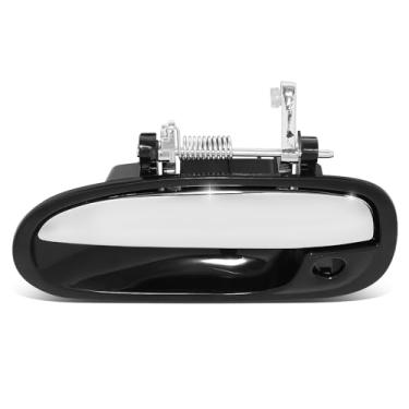 Imagem de DNA MOTORING Maçaneta externa dianteira esquerda compatível com Honda Civic Sedan 96-00, com orifício para chave, alavanca preta/cromada, OEM-DHO-01069, 72180S01A01