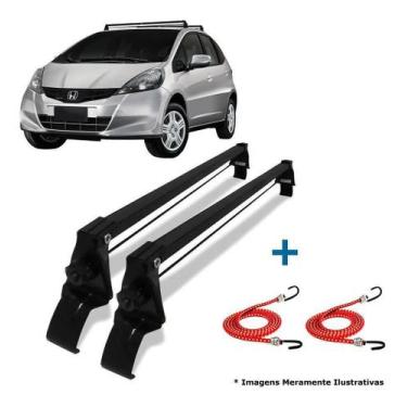 Imagem de Rack Teto Bagageiro + 2 Elasticos Honda Fit Ano 03/14 - Vhip