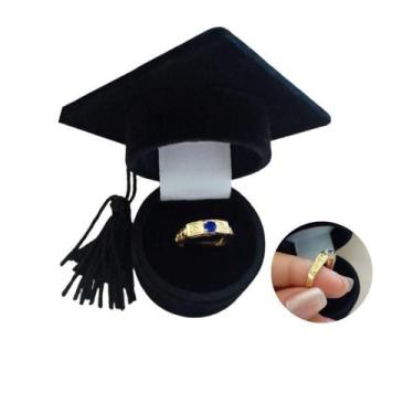 Imagem de Anel Formatura Abc Infantil Regulável Pedra ul E Capelo - Jhulias Joia