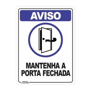 Imagem de Placa de Sinalização Mantenha a Porta Fechada - Império da Impressão