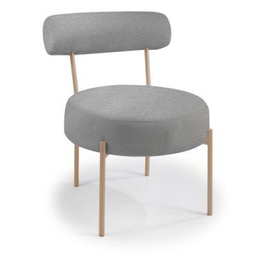 Imagem de Poltrona Mogno Aço Carbono Dourado - Drop mobiliário