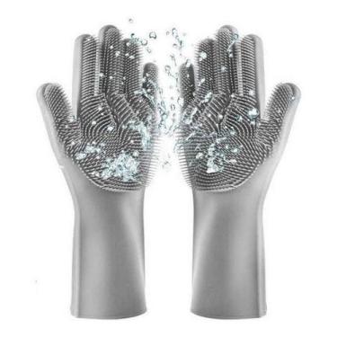 Imagem de Luvas De Silicone Lavar Louça Carros Pets Alimentos