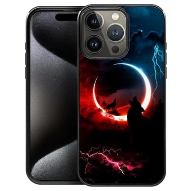 Imagem de Pinsheng Capa compatível com iPhone 16 Pro Max, capa de lobo relâmpago para homens/meninos, capa protetora à prova de choque de silicone macio antiderrapante com moldura lateral para iPhone 16 Pro Max