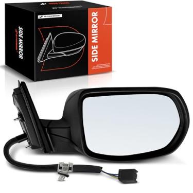 Imagem de A-Premium Espelho retrovisor elétrico lateral do passageiro - compatível com Honda CR-V CRV 2017-2022 - Espelho retrovisor externo preto dobrável manual sem aquecimento com seta e detecção de ponto