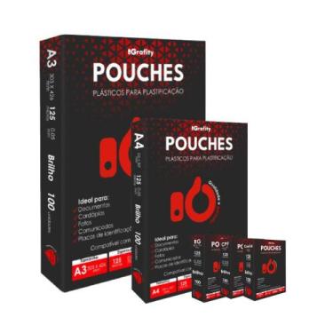 Imagem de Plástico Plastificação 500 Grafity 1 A3, 1 A4, 1 RG, 1 CPF E 1 Crachá 