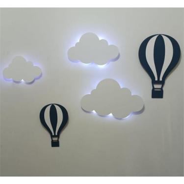 Imagem de kit Decoração quarto Infantil e bebê com  Led nas 3 nuvens e sem Led n