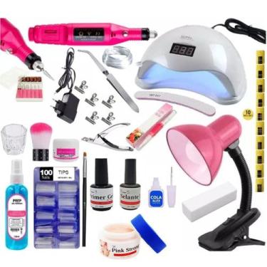 Imagem de Kit unha Gel e Fibra com Luminária e Cabine Lixa eletrica - A.R Varied