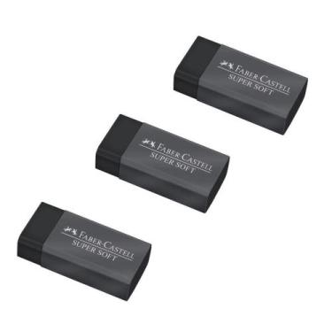 Imagem de Kit 03 Borrachas Técnica SuperSoft Preta Dust Free FABER CASTELL - FAB