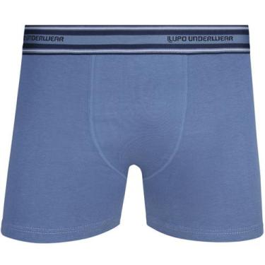 Imagem de Cueca Boxer Lupo 523-002 Cós Com Elástico Suave Algodão, Azul, P