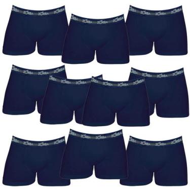 Imagem de Kit 10 Cuecas Boxer Box Zorba Max 702 Cós Elástico 100% Algodão, Marin