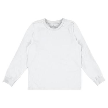 Imagem de Camiseta Infantil Masculina Manga Longa Com Punho Básica Branca Malwee