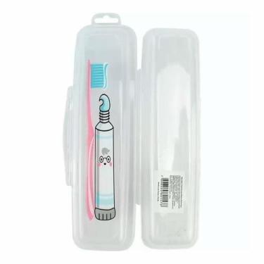 Imagem de Estojo Dental Porta Escova e Pasta de Dentes Com Trava De Plástico - F