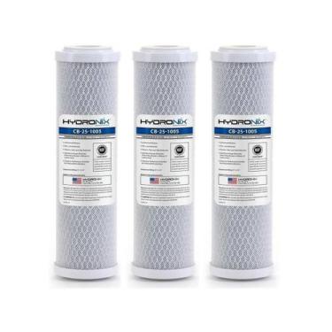 Imagem de Kit 3 Refil Carbon Block Hydronix 10X2.1/2 5 Micras Carvão - Br Fish A