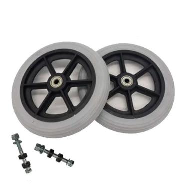 Imagem de Rodinha Dianteira Aro 7 Cinza Para Cadeira De Rodas (par) - Rocket Ort