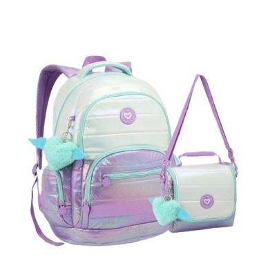 Imagem de Kit Mochila e Lancheira Escolar Para Notebook Metalizado - Seanite, Ve