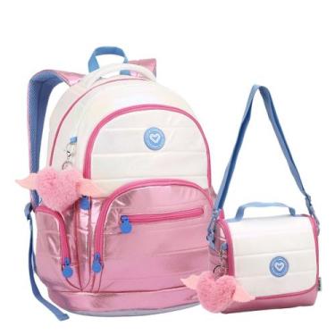 Imagem de Kit Mochila e Lancheira Escolar Para Notebook Metalizado - Seanite, Br