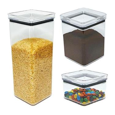 Imagem de KIT 3 Potes Herméticos Quadrados 480/1000/2200ml Paramount - Paramount