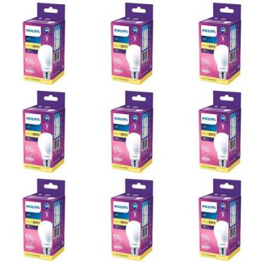 Imagem de Kit 9 Lâmpada Led Bulbo 16w = 100w 1521lm Bivolt Philips 3000k Amarela