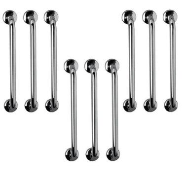 Imagem de Barra de Apoio 60cm Aço Inox Kit 9 Unidades Idoso Gestante Criança Cad