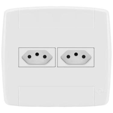 Imagem de Conjunto 1 Tomada 10A + 1 Tomada 20A 4X4 - Ilumi Lev - 87042