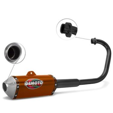 Imagem de Escapamento Gemoto Esportivo Racing 3 Trioval Curva Preta Titan 150 Es