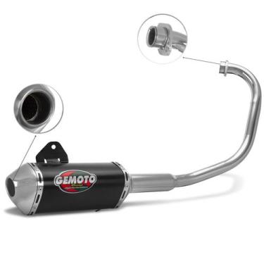 Imagem de Escapamento Esportivo Gemoto Racing 3 Trioval Curva Cromada Moto Ybr 1